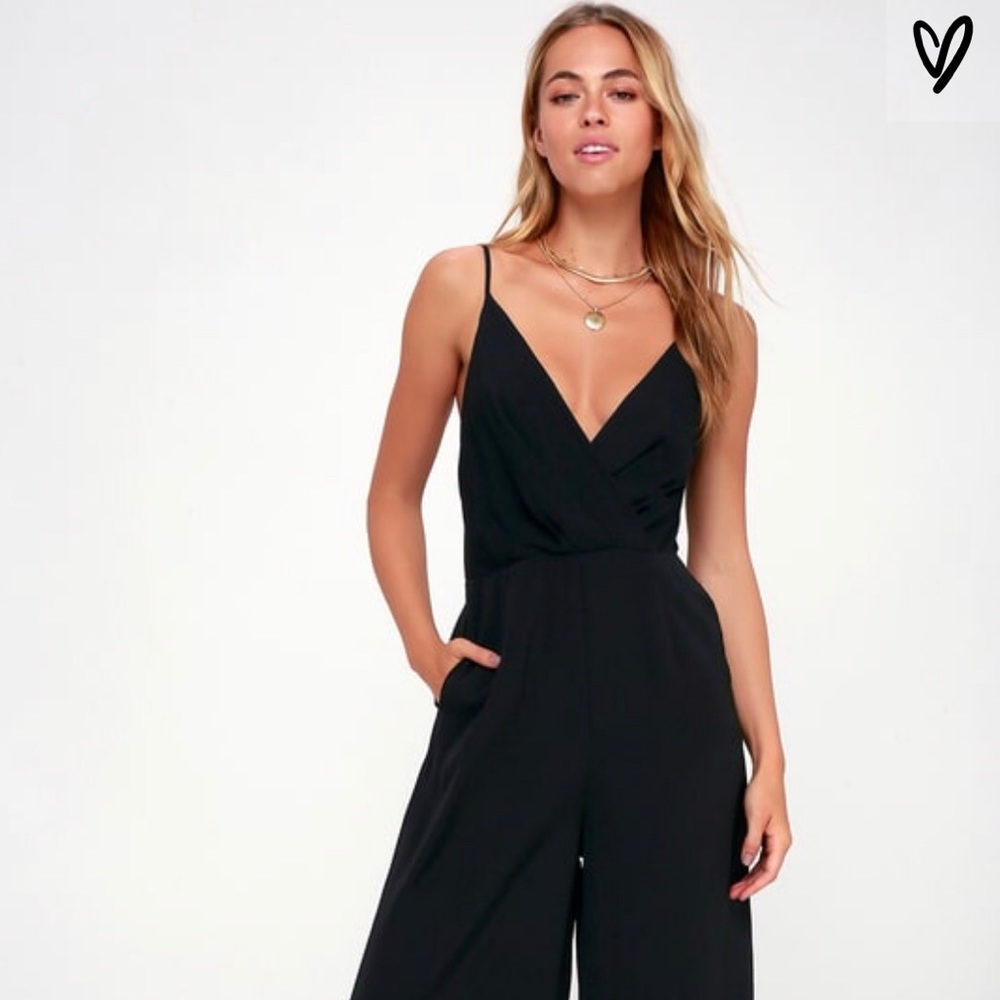 NWT Lulu’s Black Wide-Leg Jumper